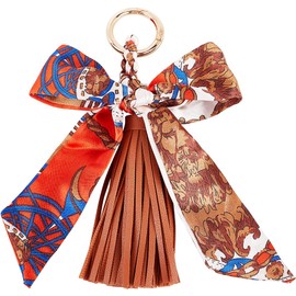 Beebeecraft 2 Pieces Bow Tassel Keyring, PU leather
