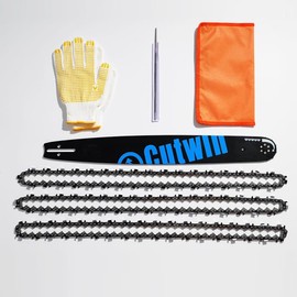Cutwin Cutwin Saw chain for Tree Limbs, 20Inch Chain Saw with 72 Drive Links Guide bar,Gloves,FILE,To store the glove straps
