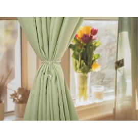 SUQ I OME 2 Pack of Luxury Big Crystal Magnetic Curtain Tieback and Holdback Curtain Clips Buckle Curtain Holder Blingbling Curtain Holdbacks for Drapes