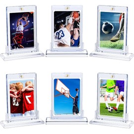 Tarjetero Magnético One-Touch de 35 Puntos (6 Piezas), Protectores de Tarjetas de Béisbol, Resistentes al Agua, Transparentes para Tarjetas Deportivas, Apto para YuGiOh MTG Fundas