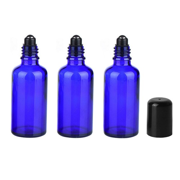 Attar 50ml Empty Refillable Roll-On Bottles with Stainless Steel Roller