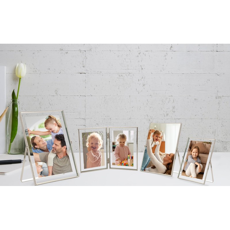 Silver 4x 6'' Floating Frame Set of 2, For Photo