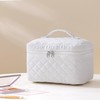 HBselect 3 PCS Quilted Makeup Bag, Cotton Large Travel Makeup