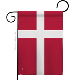 Denmark Garden Flag - Regional Nationality Nation International World Country Particular Area - House Decoration Banner Small Yard Gift Double-Sided Made in USA 13 X 18.5