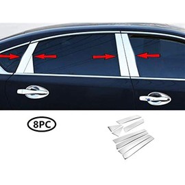 eLoveQ Polished Stainless Steel Chrome Pillar Post for 2013-2018 Nissan Altima Sedan All Models -8Pcs