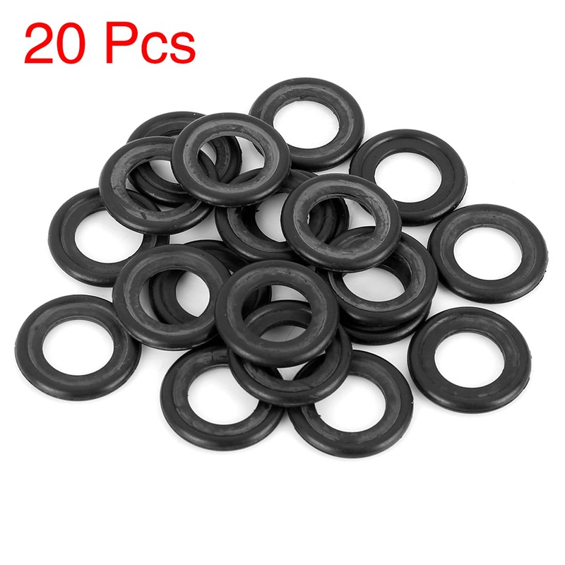X AUTOHAUX 20pcs M14 Rubber Oil Drain Plug Gaskets Replacement
