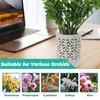 Exzzauk 1PC Orchid Pots with Holes, 4 Inch Ceramic Orchid