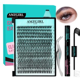 Lash Extension Kit 280PCS Eyelash Clusters 30D DIY Eyelash Extension Kit Individual Lashes Natural Lash Clusters Kit with Lash Bond and Remover Waterproof, Lash Tweezers(D-Mix9-16mm Kit)