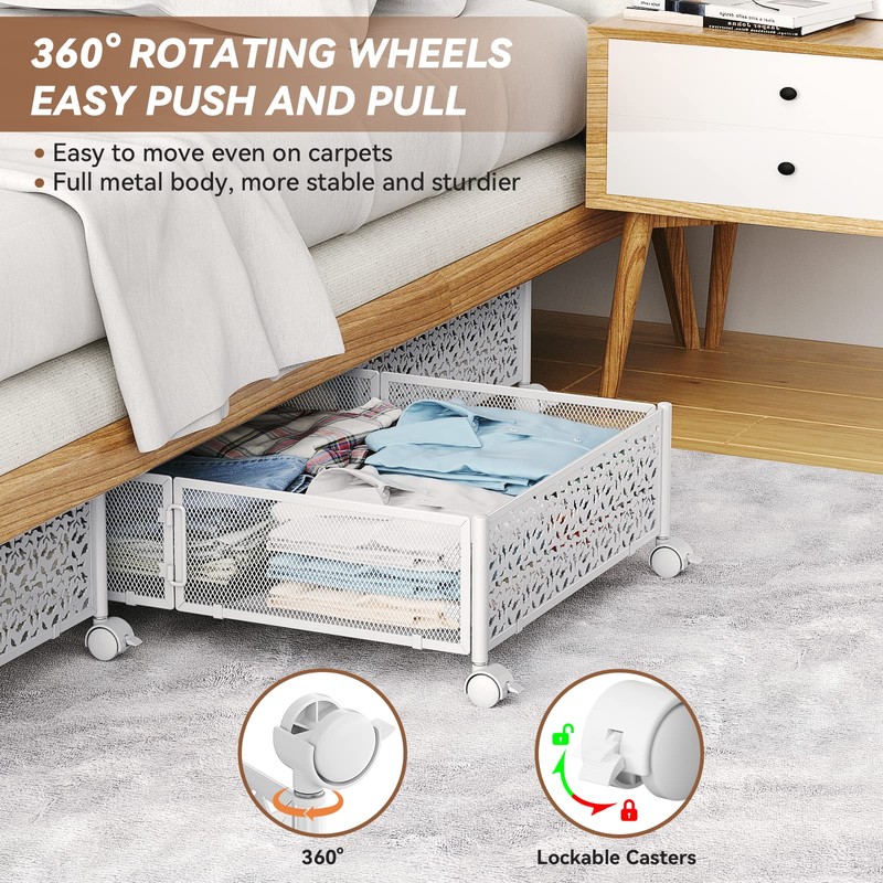 PHINOX Under Bed Storage, Under the Bed Storage Containers with