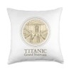 Titanic Grand Staircase Drawing Cruise Ship Ocean Queen Throw Pillow