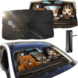 Car Sun Shade, Folding Car Sun Umbrella, 360° Rotation Spout Folding Cover, UV Protection and Thermal Insulation, Sun Protection for Most Vehicles