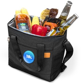 Cool Fellow Cool Bag 18 L Cool Bag Small Lunch Bag for Cold and Hot Food Perfect Cool Bag for On the Go as a Picnic Bag (18 Litres, Oxford Black)