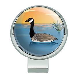 GRAPHICS & MORE Canadian Goose Geese Swimming Canada Golf Hat Clip with Magnetic Ball Marker