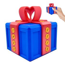 Annoying Gift Box, Prank Box, Annoying Gift Box, 3D Printed Prank Screw Box Gift Box, Prank Gift Box for Christmas, for Family and Friends (Red + Blue)