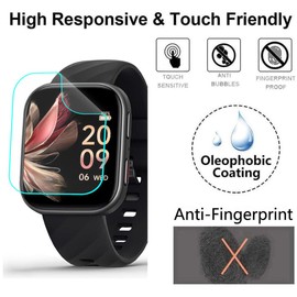 Futanwei [5 Pack] for FITVII HM57 Smart Watch Screen Protector 1.85", PET Film [Case Friendly] [HD Clear] [Anti-Fingerprint] [Anti-Scratch] [Bubble Free] Designed for FITVII HM57 Screen Protector