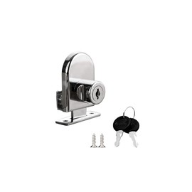 GlassCabinetLockJewelryWatchDisplayCabinetDotBookSecurityDisplayCabinetLock 5-8mm / 0.2'' - 0.31'' mm Glass Door No Drilling(Silver)