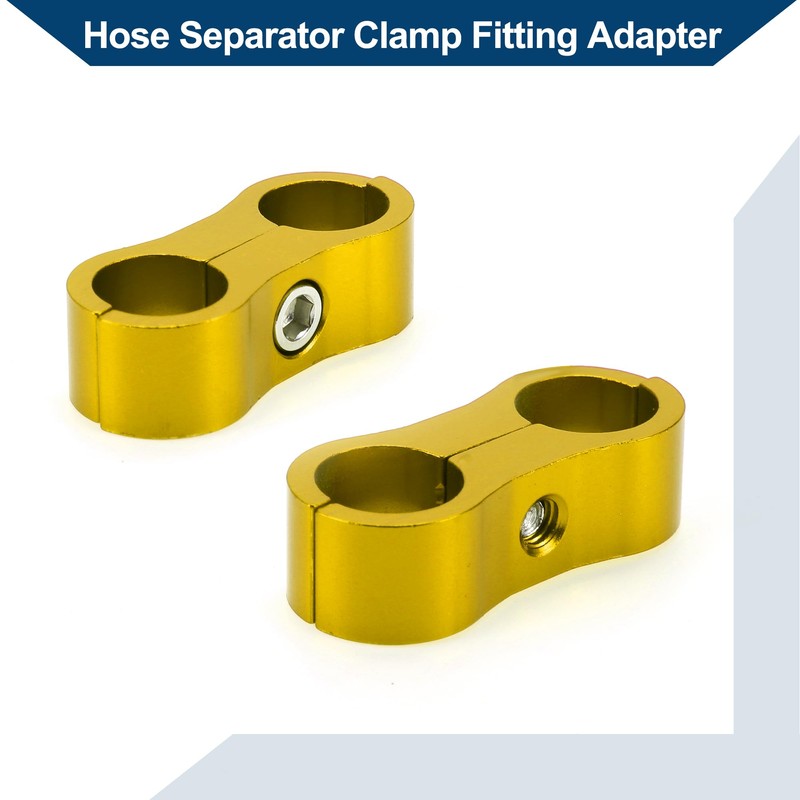 Hihaha Schlauch-Separator-Klemmfitting-Adapter/Rohrleitungsschlauchlinienseparator-Klemmwerkzeug AN6 14mm 4 Stück Goldton
