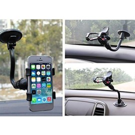 Jeremywell Car Mount, Universal 360 Degree Rotating Car Windshield Mount Holder Stand Bracket for Cell Phone