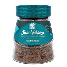 Juan Valdez Decaffeinated Freeze Dried Coffee | 100% Colombian Arabica Beans | 100% Colombian Coffee | 3.5 oz / 100 gr Jar | Rich Flavor, Naturally Decaf with Sugarcane