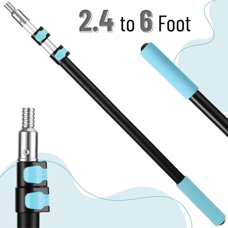 Bates- Extension Pole, 2.4 to 6 Ft Pole, Black &