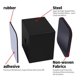 Ezprotekt 5 cm Carbon Steel Furniture Riser, black