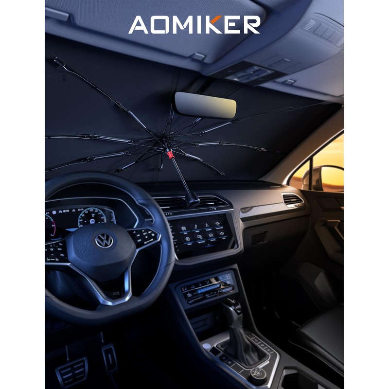Aomiker 2024 Umbrella Shaped Car Sun Shade Front: Car Sunshade,