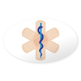 CafePress Caduceus Bandages Sticker Oval Car Bumper Sticker