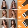 TESSHAIR Human Hair Tape in Extensions,Double Stitched Remy Human Hair