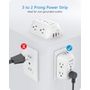 LENCENT 2 Prong Power Strip, 3 to 2 Prong Grounding