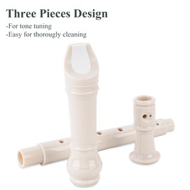 Jasenna Recorder Instrument for Beginner Adults,8-Hole Soprano Descant Recorder Music Flute with with Cleaning Rod & Leather Case For Home Entertainment(2-Woven White)
