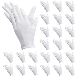 KKLM Cotton Gloves, White, Men's, Gloves, White Gloves, Women's, Rash Prevention, Eczema, Moisturizing, Dry Skin, Work, Dress Up (24 Pairs, L Size (White)