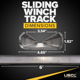 US Cargo Control Steel Winch Track for Sliding Winches, 6 Feet, Durable Sliding Winch Track for Flatbed Trailer, Weld-On Bottom Mount Application for Easy Cargo Tie Down