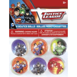 Justice League Bounce Balls - Assorted Designs, 6 Pcs