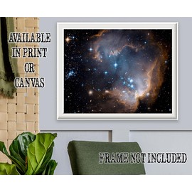 Hubble Telescope Photo of Star Cluster NGC 602 16x20 Stretched Canvas– Nebula Space Wall Art for Astronomy Lovers, Cosmic Photography of Milky Way, Celestial Galaxy Decor for Living Room & Home Office