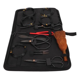 Topyond Bonsai Tool Set, 12 PCS Carbon Steel Succulent Gardening Trimming Tools Set, Bonsai Starter Trimming Care Kit Include Pruning Shears, Scissors, Wire Cutter in Root Hook Nylon Tool Case