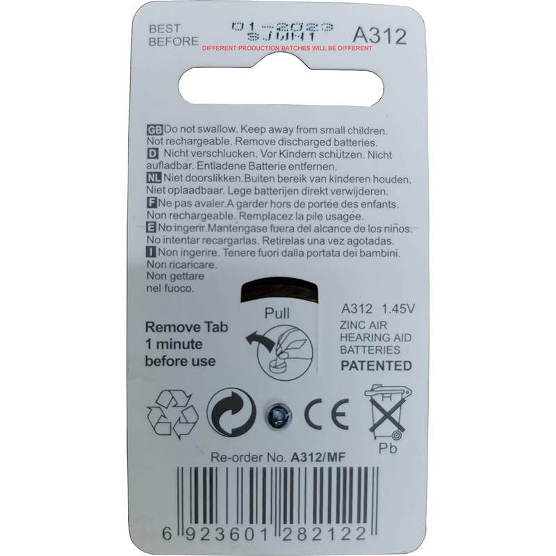 Summax New Hearing Aid Batteries Size A312 312A Za312 312