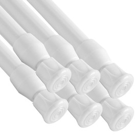 QILERR Tension Rods 28 to 48 Inches-6 Pack Spring Tension Rods,Adjustable Extension Spring Rods Closet Rod Cupboard Bars Tensions Rod for Windows,Kitchen, Bathroom,Cupboard,Wardrobe (White)