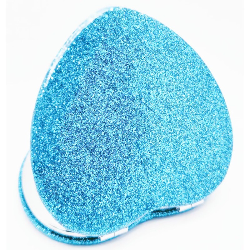 Mpowtech Cute Heart Shaped Compact Mirror for Purse,Blue Travel Mirror