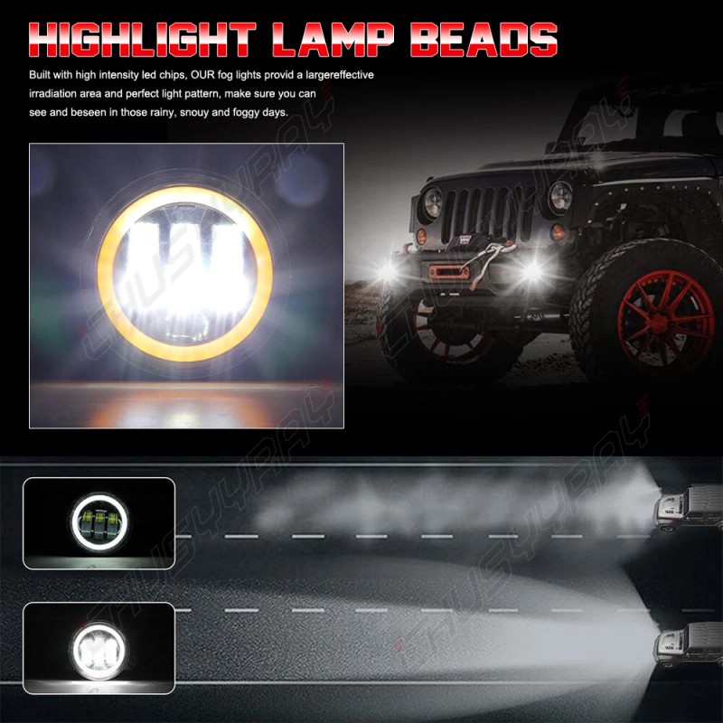 CHUSYYRAY For 2003-2009 Hummer H2 Pair Bumper LED Fog Lights