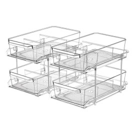 Duo Recipientes Organizadores Alacena Extraíble 2 Niveles Transparente