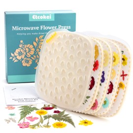 Etcokei Microwave Flower Press Kit - 4 Layer Quick Flower Pressing Tool, Great for Resin Arts, Scrapbooking, Nail Craft & DIY Arts - Adults & Kids