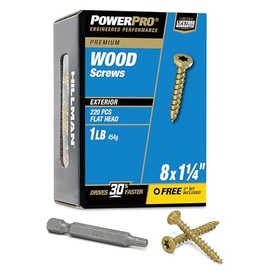 Hillman 48594 Power Pro Premium Tornillo para madera exterior, 20.32 cm x 3.17 cm, 0.45 kg, 20 x 3.17 cm
