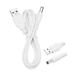 MECCANIXITY USB to DC Power Cable 2A 5V DC Power Cord 5.5mmx2.5mm Jack Charging Plug Connector Cable Adapter for Fan Camera Phone Tablet Devices (3.3ft, White)
