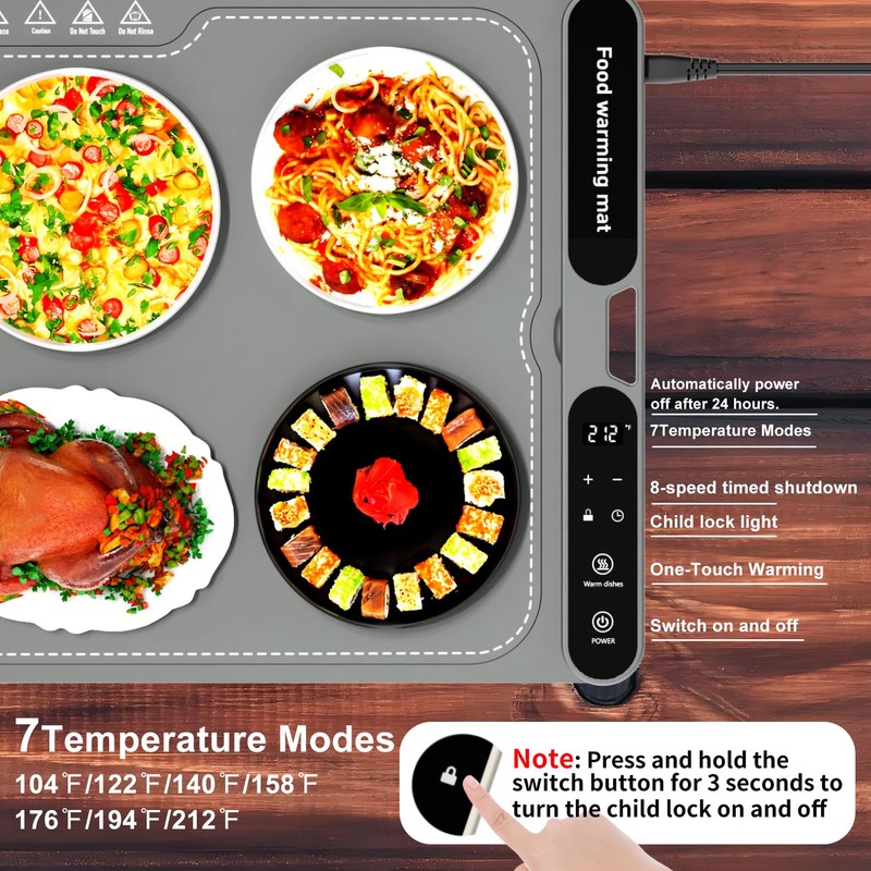 Electric Warming Tray&Food Warming MatFast Full Surface Electric Warming Tray