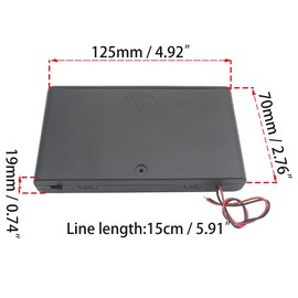 OZXNO 2 Pcs 8 Slots AA Battery Holder with Leads Plastic Battery Case Holder 2 X 1.5V AA Battery Box with Switch and Cover