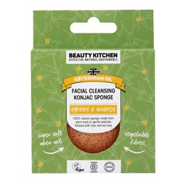 Beauty Kitchen - Hydrating Abyssinian Oil Facial Cleansing Konjac Sponge - Gentle & Effective Facial Cleanser - Prevents Clogged Pores/Blackheads - Vegan/Cruelty Free