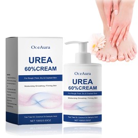 60% Urea Cream, Fußcreme mit Urea Creme 60 Prozent,Reparaturcreme für Füße und Hände, Rissige Hände und Füße, Hornhautentferner Creme, Spendet den Füßen tiefenwirksam Feuchtigkeit