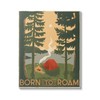 Stupell Industries Born to Roam Phrase Rustic Forest Camping Tent