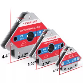 YesWelder Arrow Welding Magnets 25lbs/50lbs/75 - 2pcs each-25lb&50lb&75lb