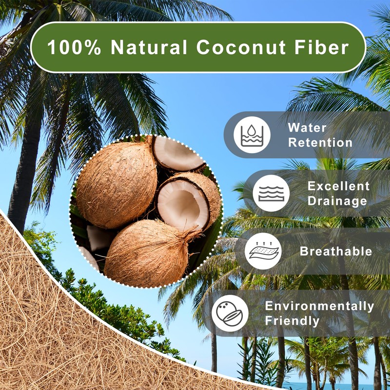 6 Pack 16 Inch Coco Liners for Hanging Baskets Coconut